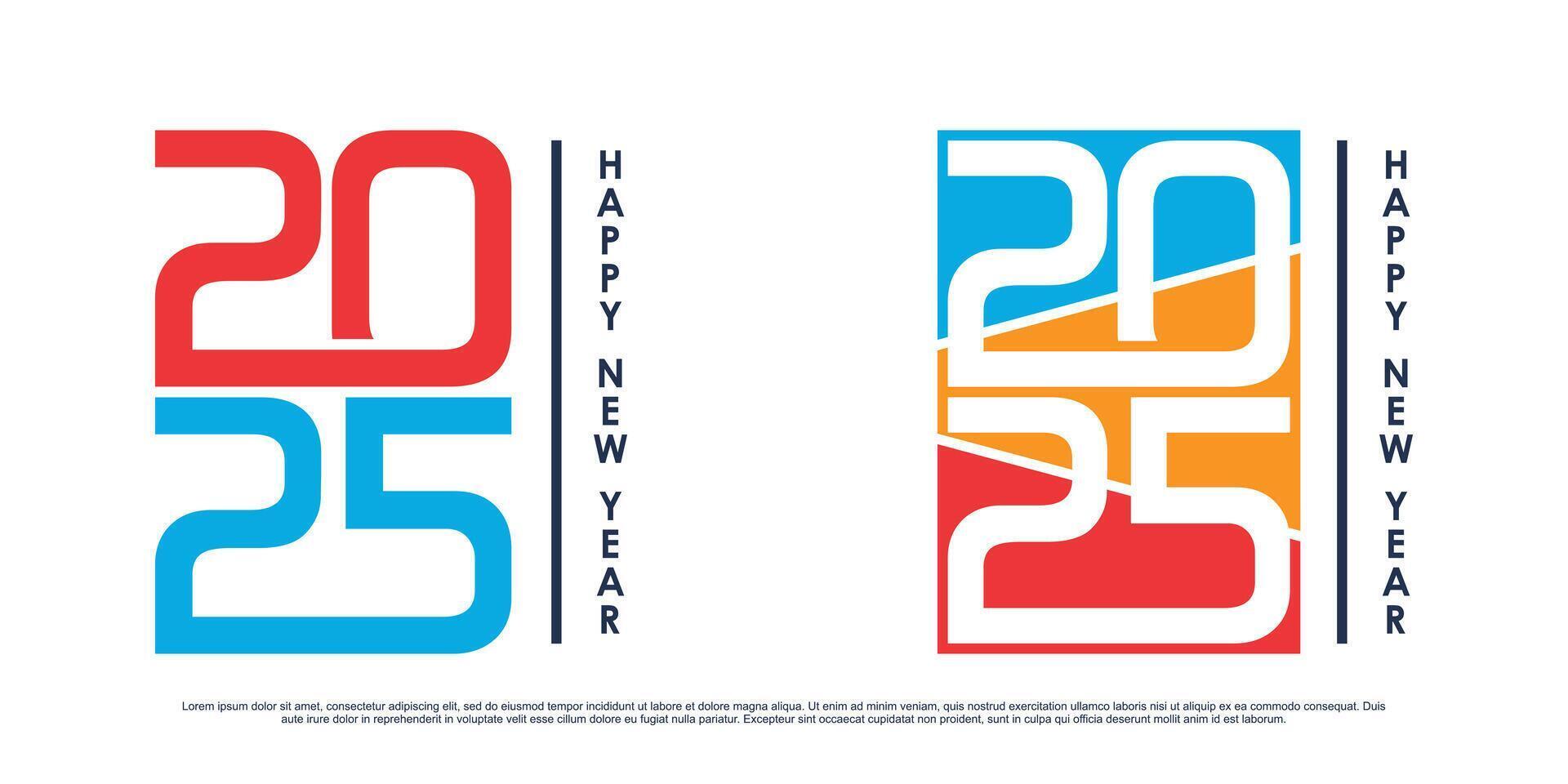 Happy new year 2025 design logo text illustration new year celebration
