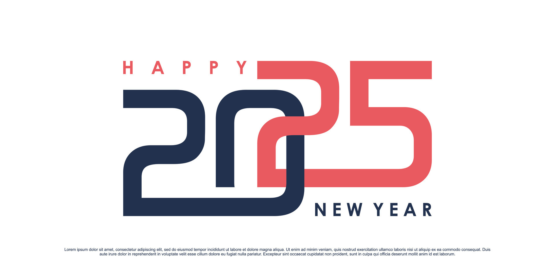 Happy new year 2025 design logo text illustration new year celebration