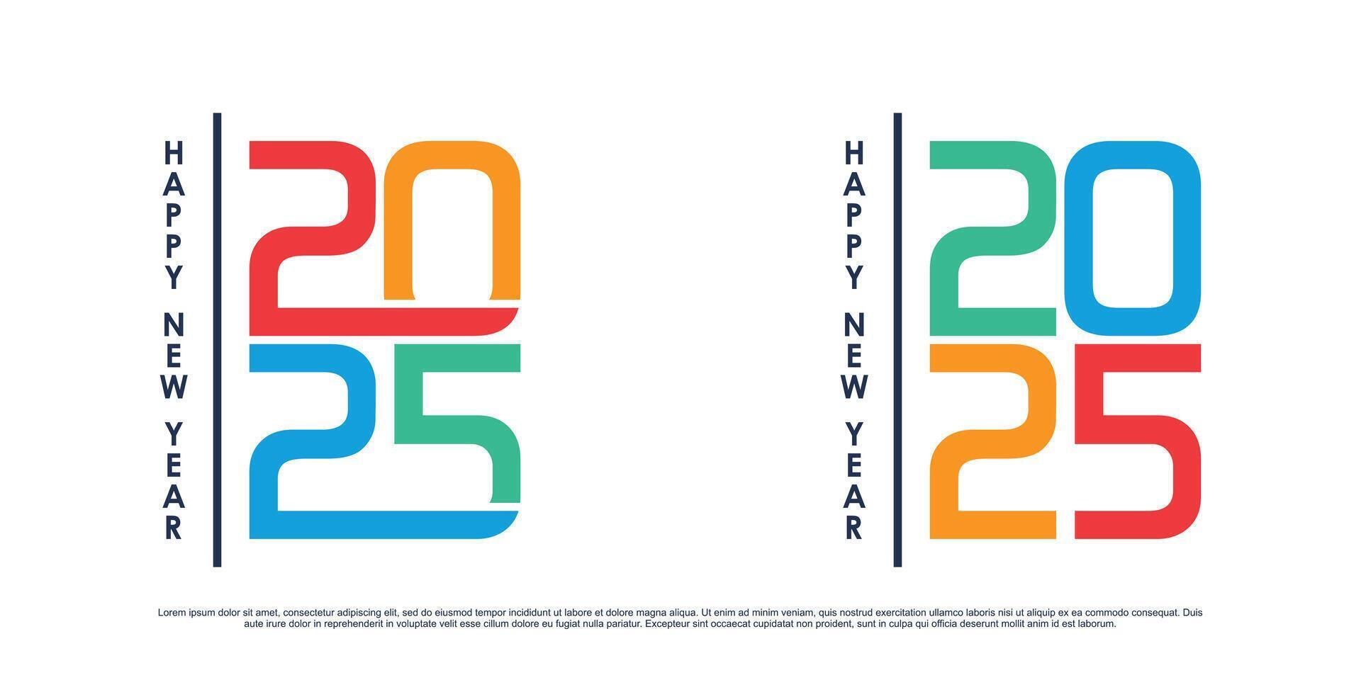 Happy new year 2025 design logo text illustration new year celebration concept vector