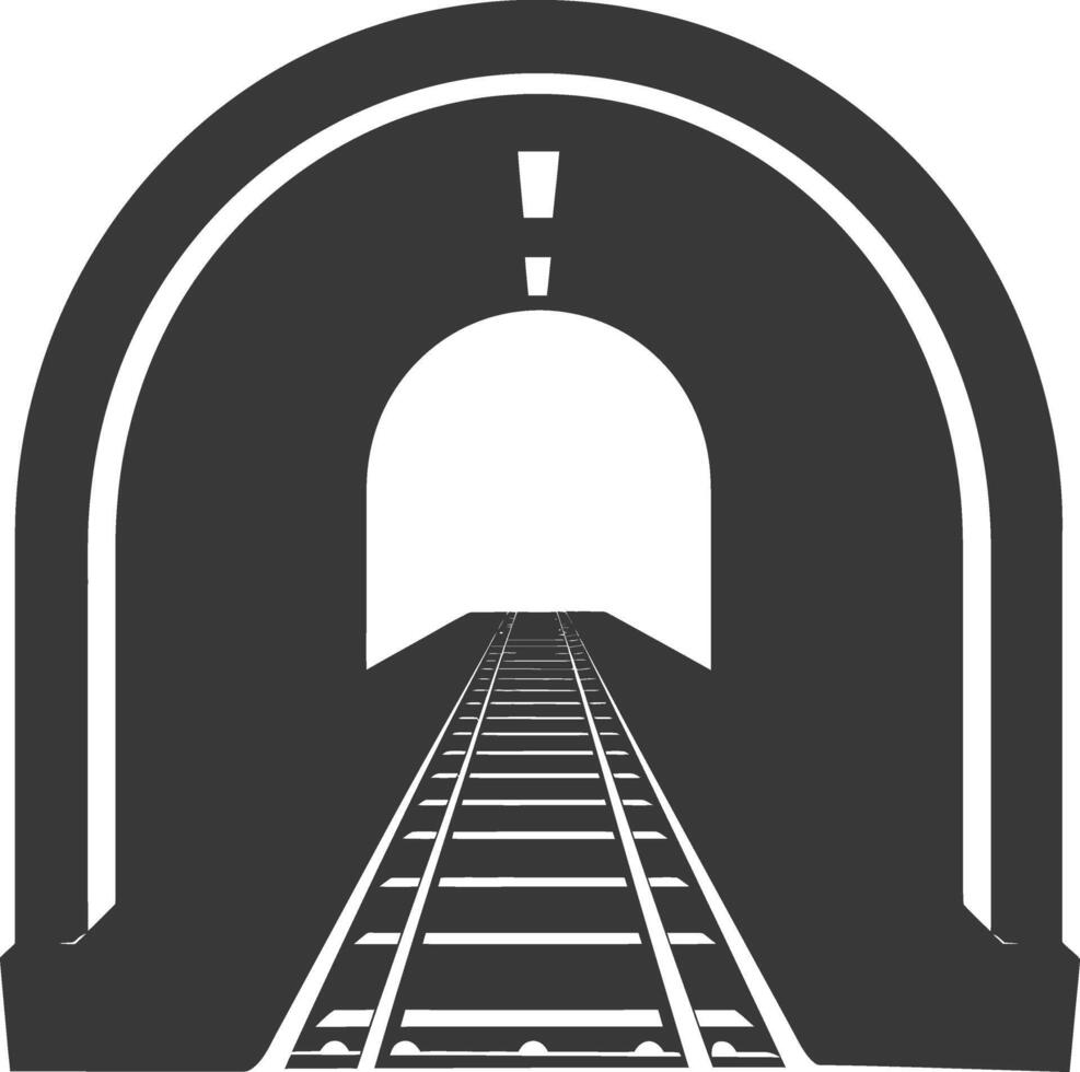 Silhouette subway entrance black color only vector