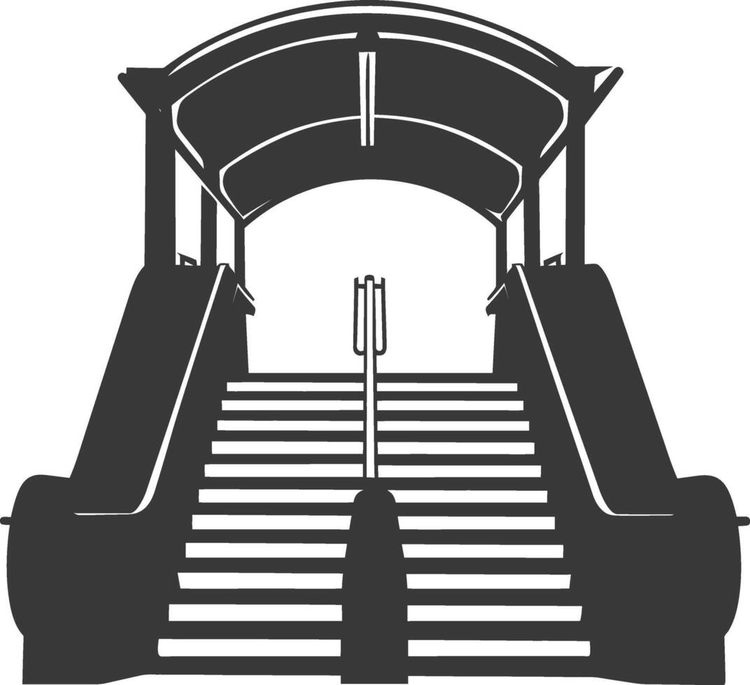 Silhouette subway entrance black color only vector