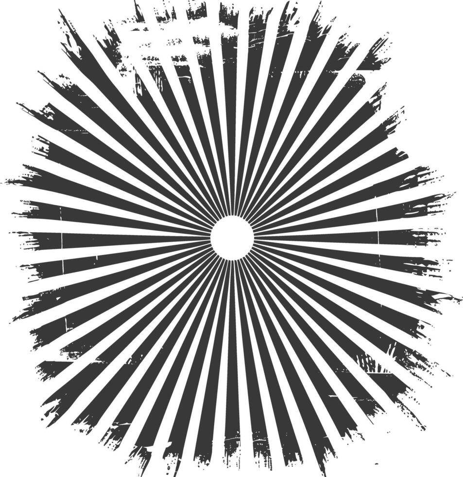 silhouette vintage sunburst black color only vector