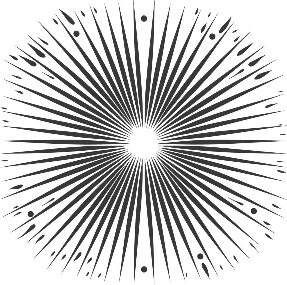 silhouette vintage sunburst black color only vector