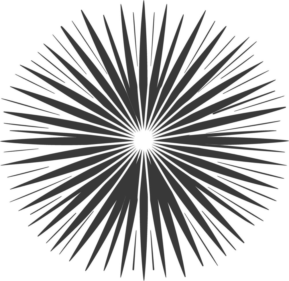 silhouette vintage sunburst black color only vector