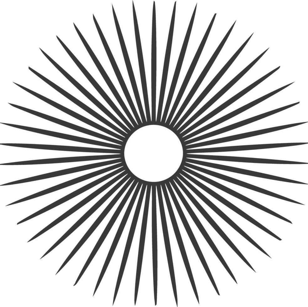 silhouette vintage sunburst black color only vector