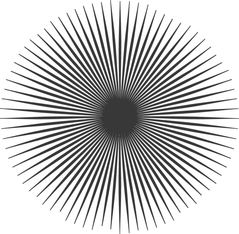 silhouette vintage sunburst black color only vector