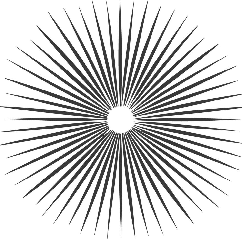 silhouette vintage sunburst black color only vector