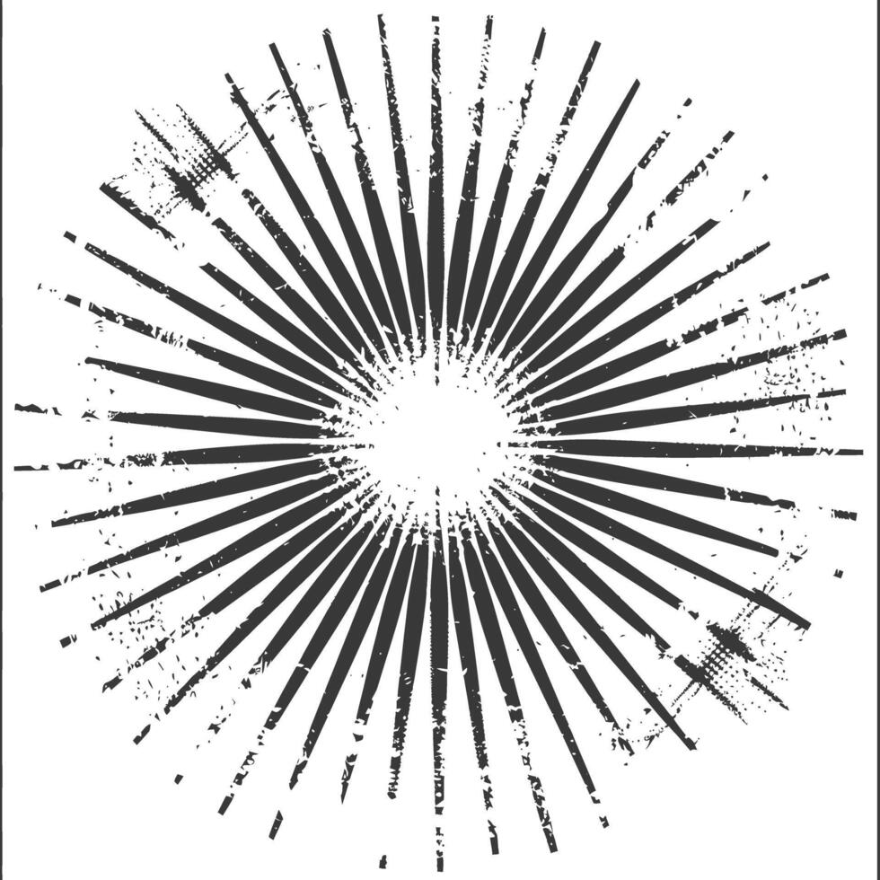 silhouette vintage sunburst black color only vector
