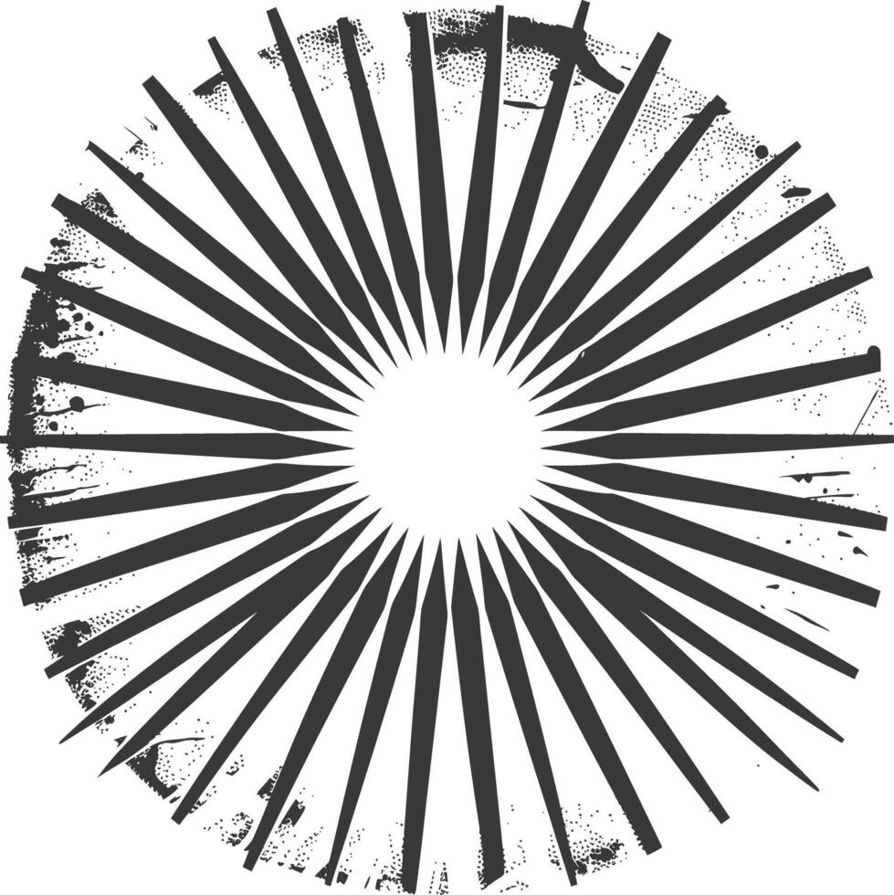 silhouette vintage sunburst black color only vector