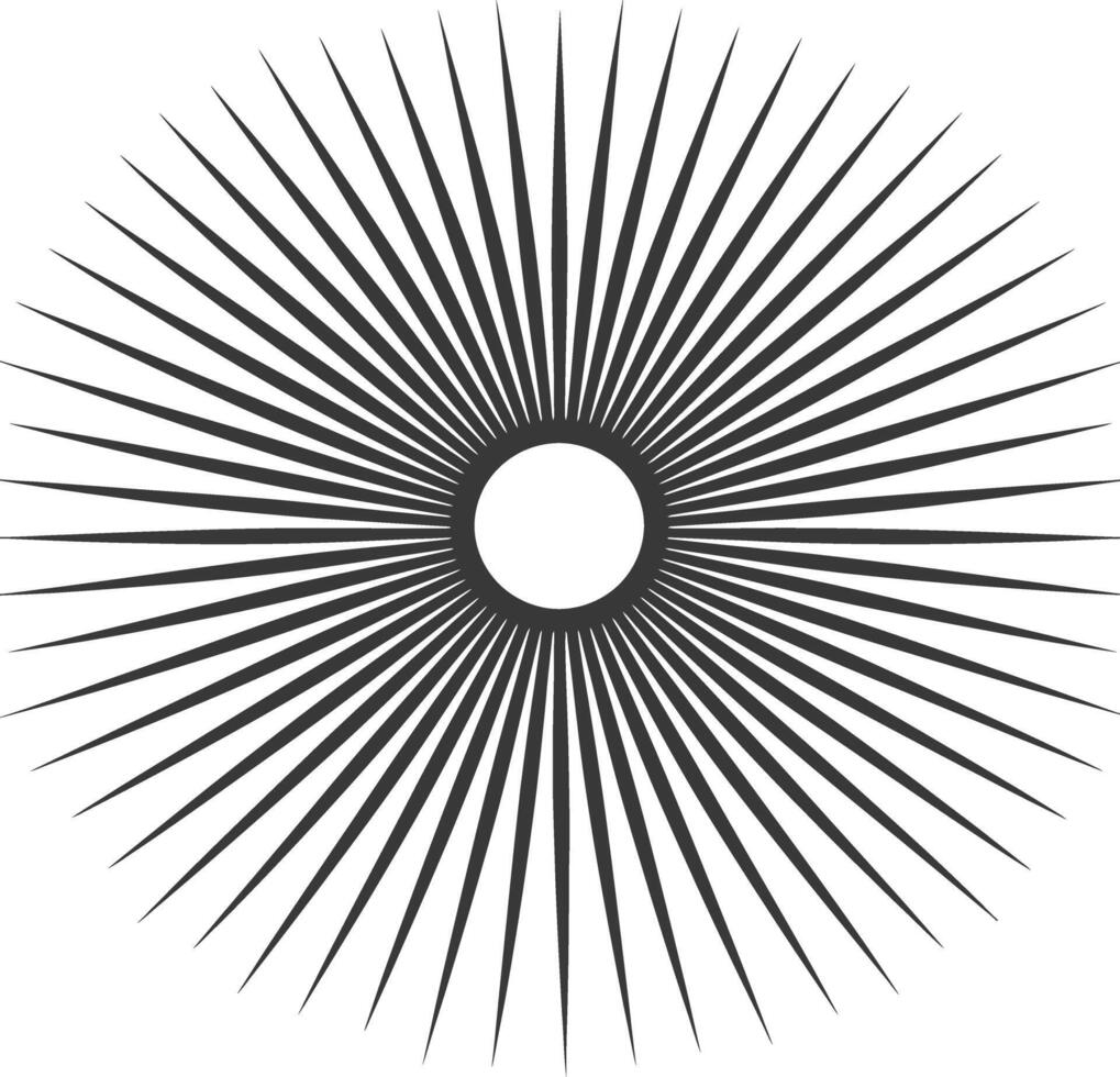 silhouette vintage sunburst black color only vector