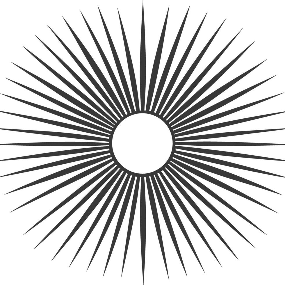silhouette vintage sunburst black color only vector