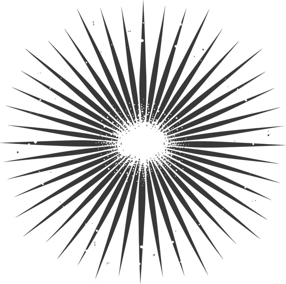 silhouette vintage sunburst black color only vector