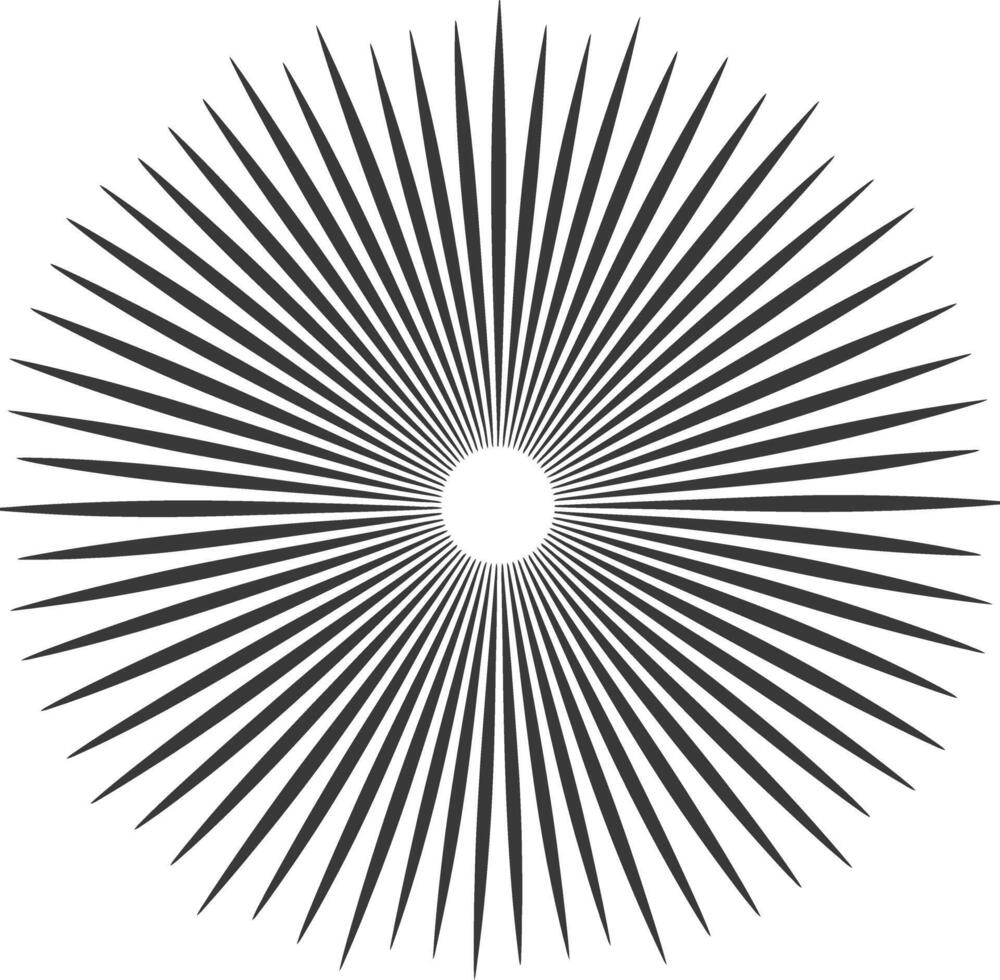 silhouette vintage sunburst black color only vector