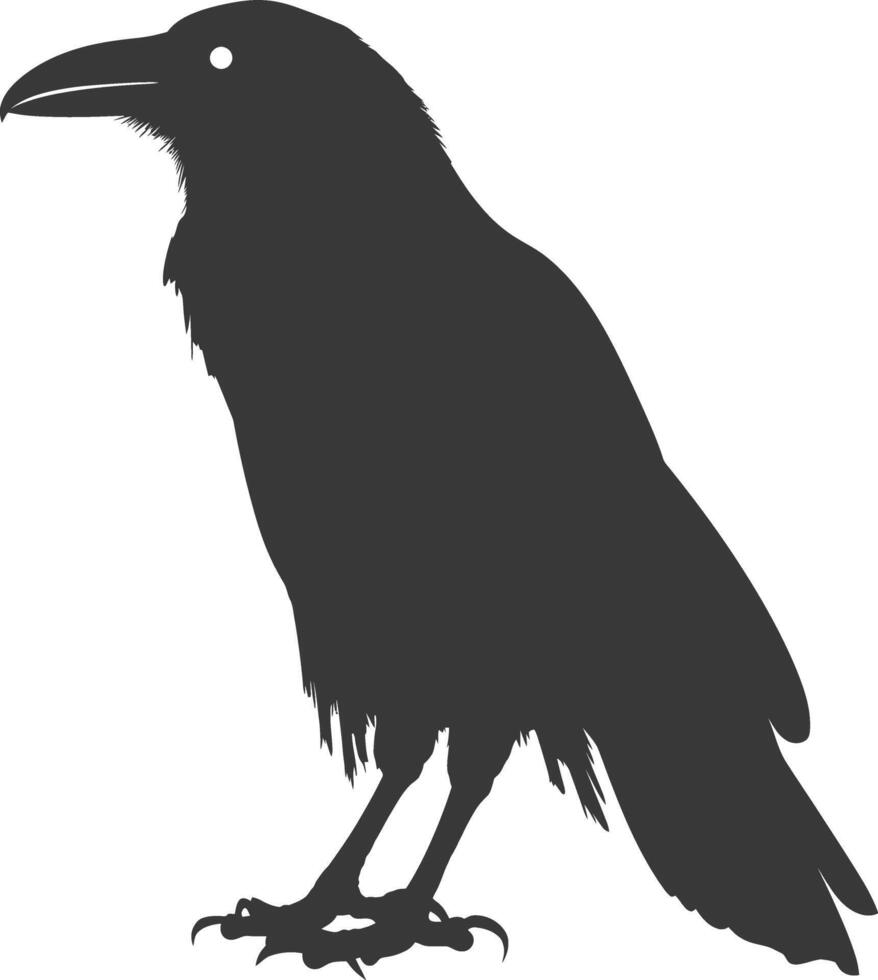 silhouette raven animal full body black color only vector