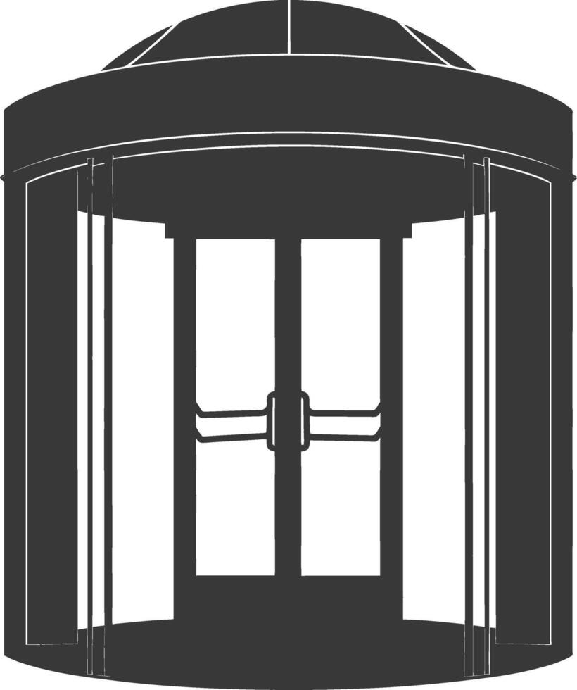silhouette revolving door or turnstile door black color only vector
