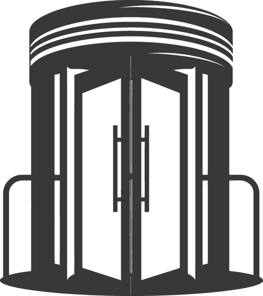 silhouette revolving door or turnstile door black color only vector