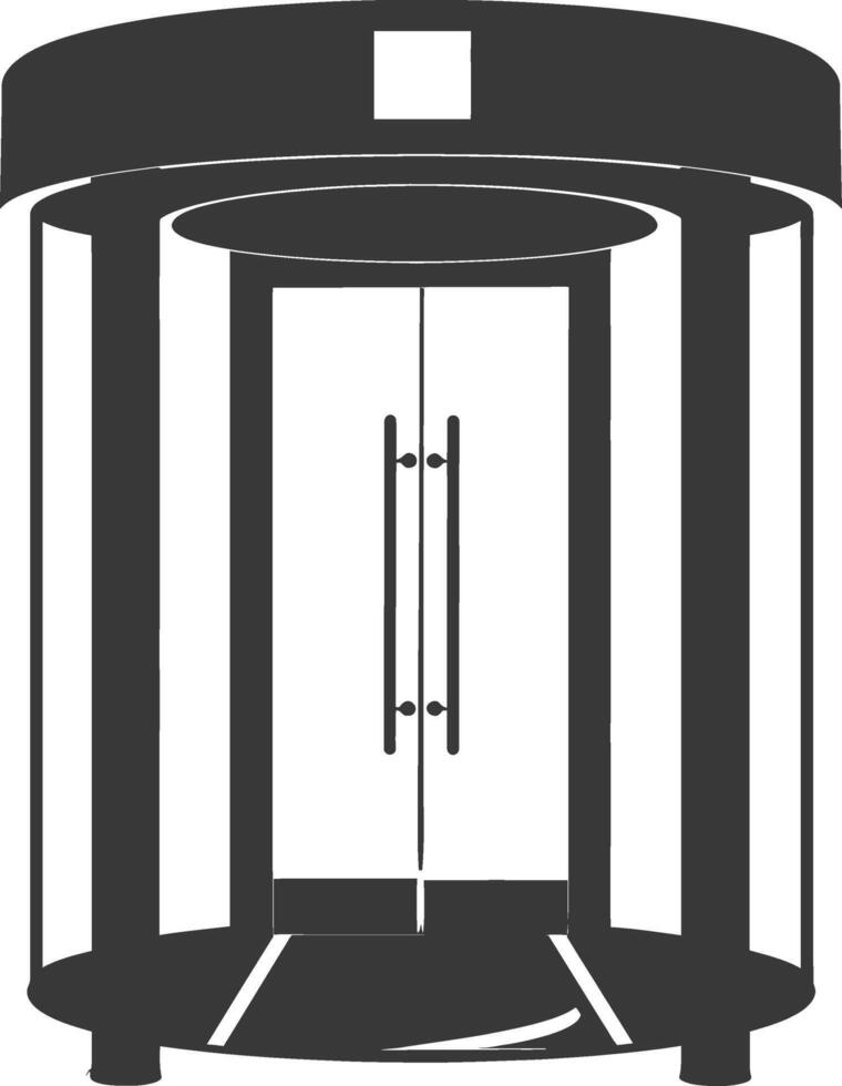 silhouette revolving door or turnstile door black color only vector