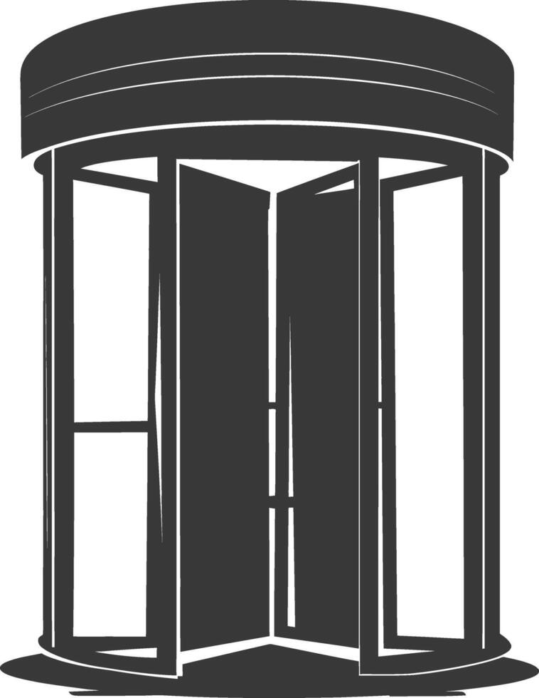 silhouette revolving door or turnstile door black color only vector