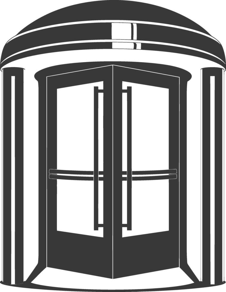 silhouette revolving door or turnstile door black color only vector