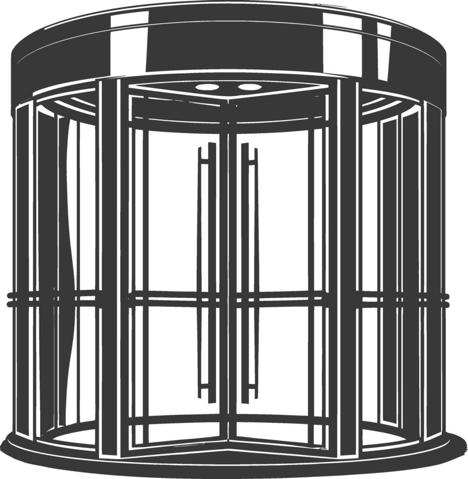 silhouette revolving door black color only vector