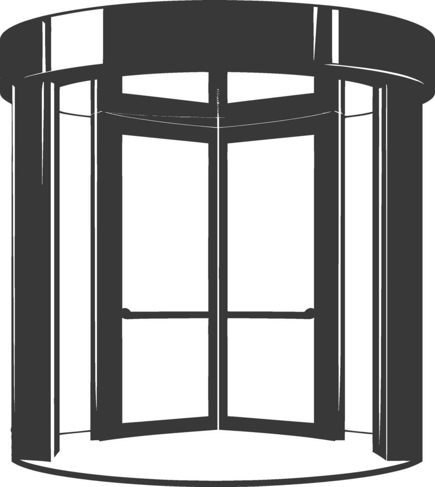 silhouette revolving door or turnstile door black color only vector