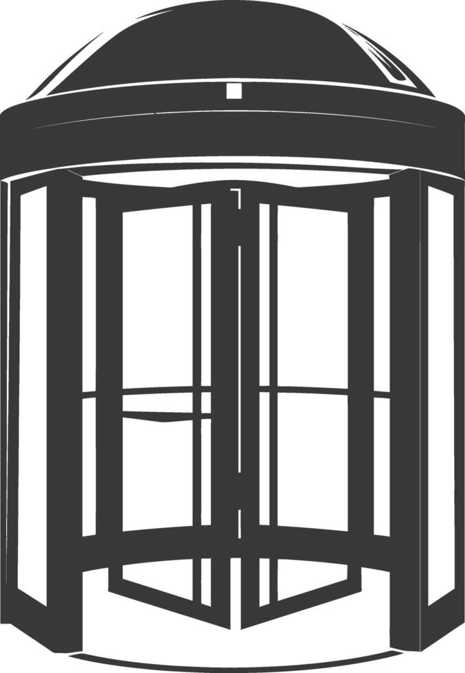 silhouette revolving door or turnstile door black color only vector