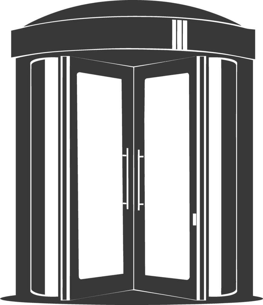 silhouette revolving door black color only vector