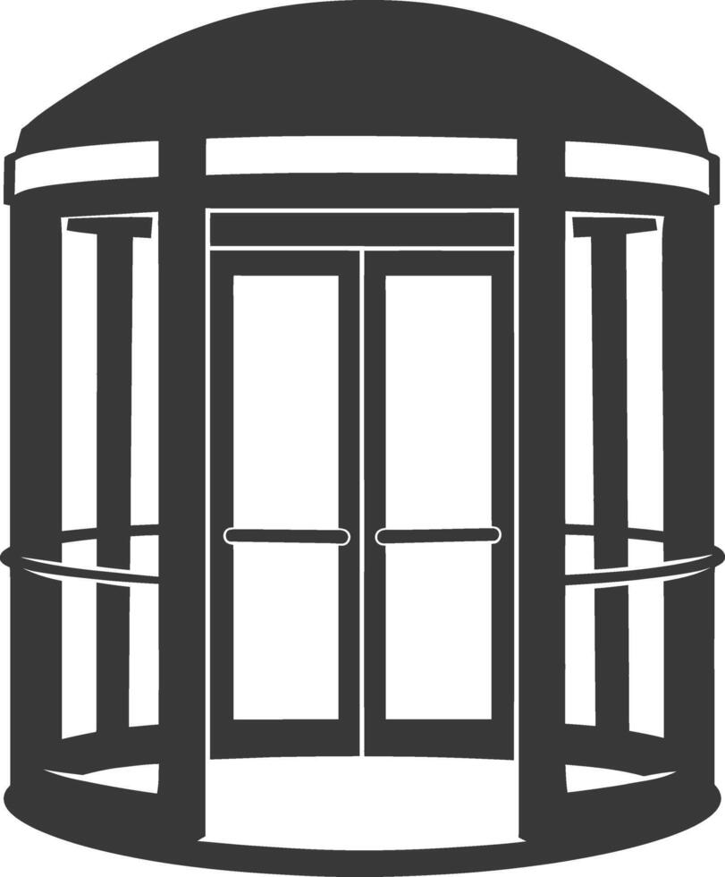 silhouette revolving door or turnstile door black color only vector