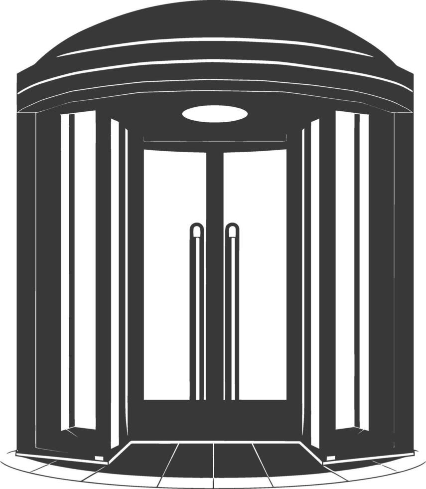 silhouette revolving door or turnstile door black color only vector
