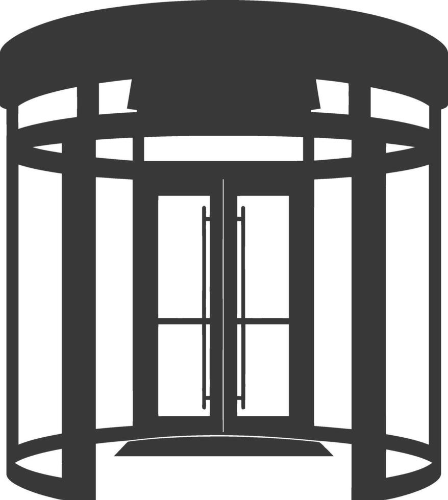 silhouette revolving door or turnstile door black color only vector