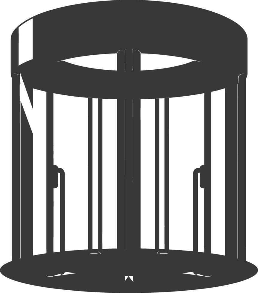silhouette revolving door or turnstile door black color only vector