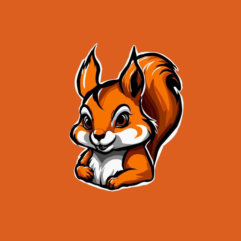 Squirrel logo design mascot vector