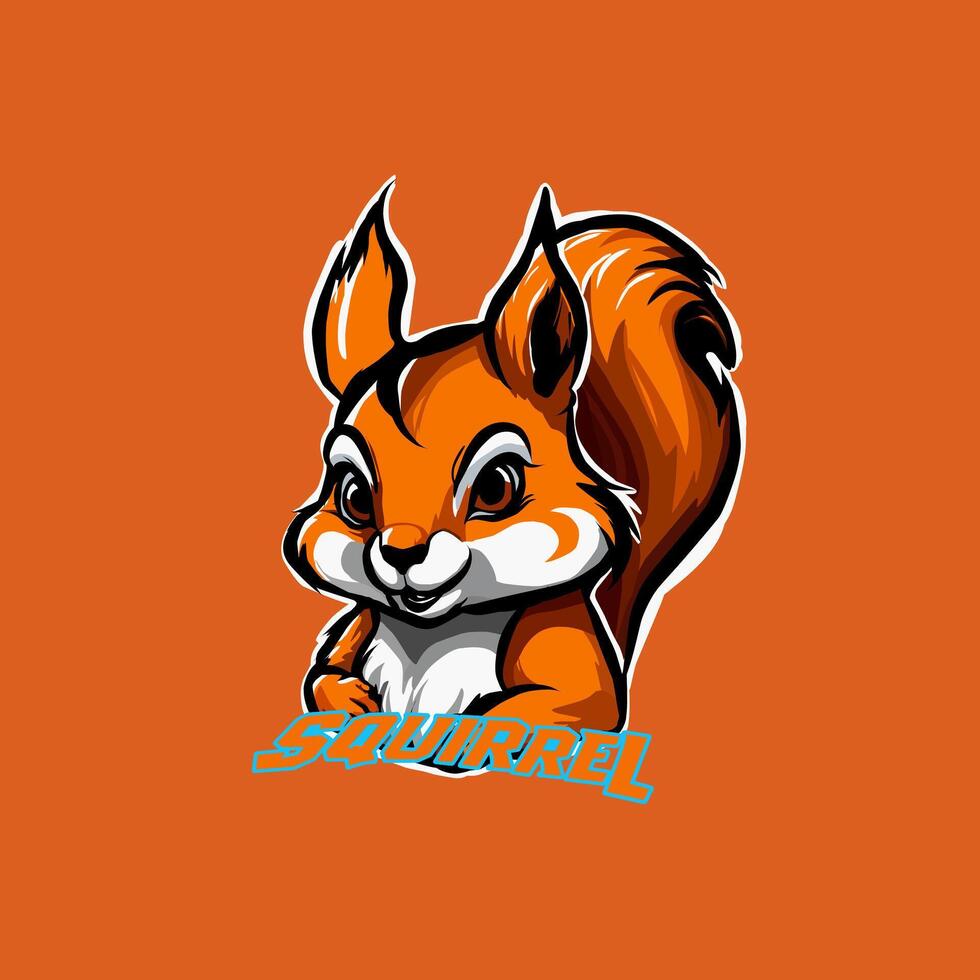 Squirrel logo design mascot vector
