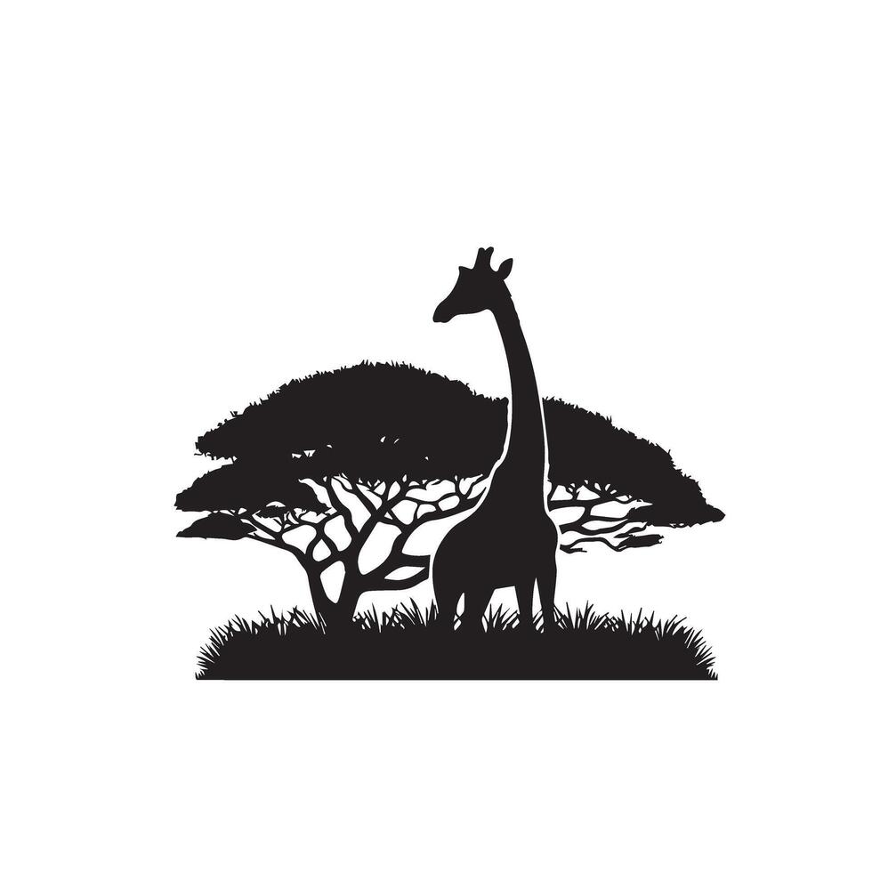 Giraffe silhouette design. Giraffe logo, giraffe illustration. vector