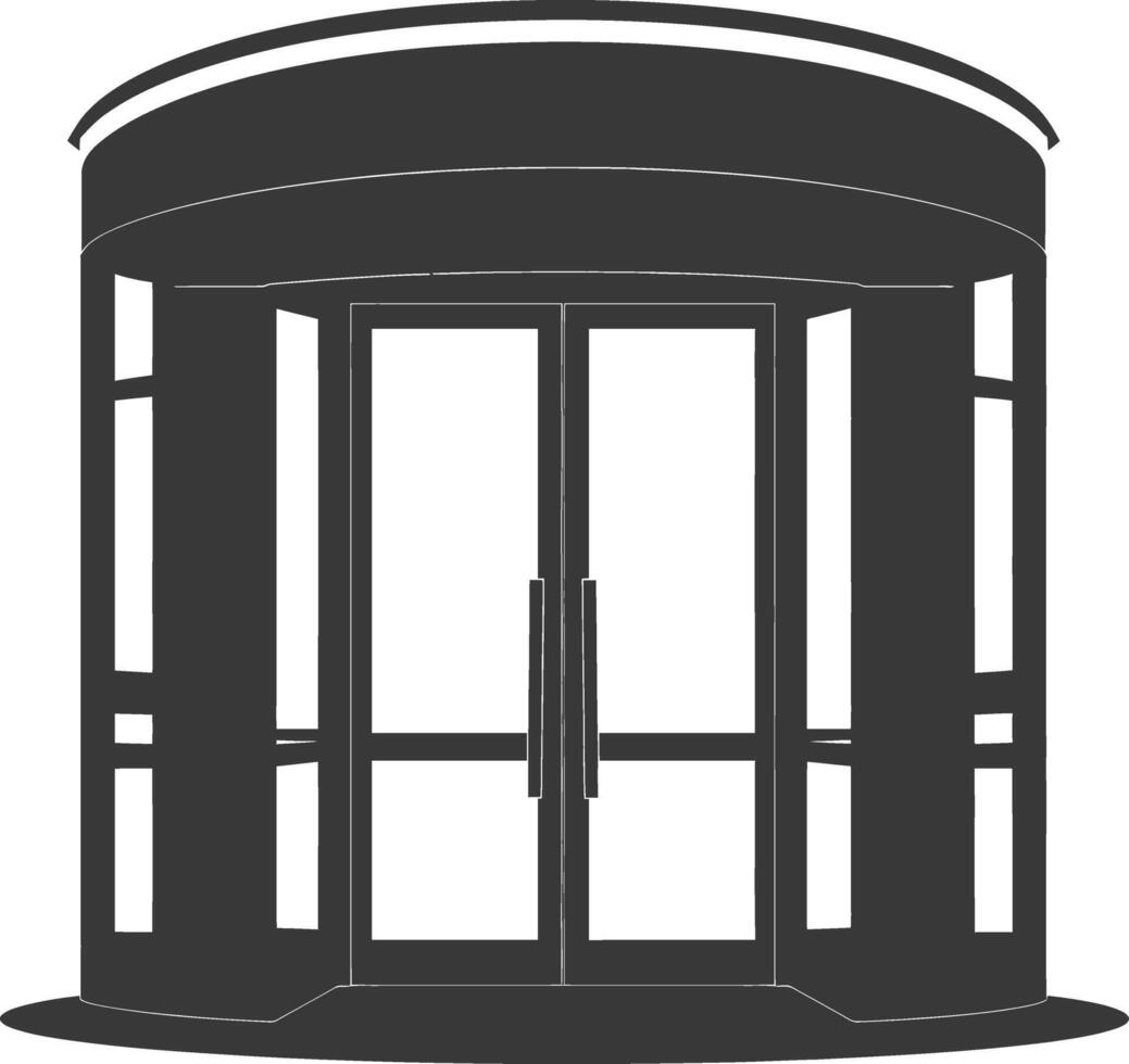 Silhouette revolving door as the hotel entrance black color only vector