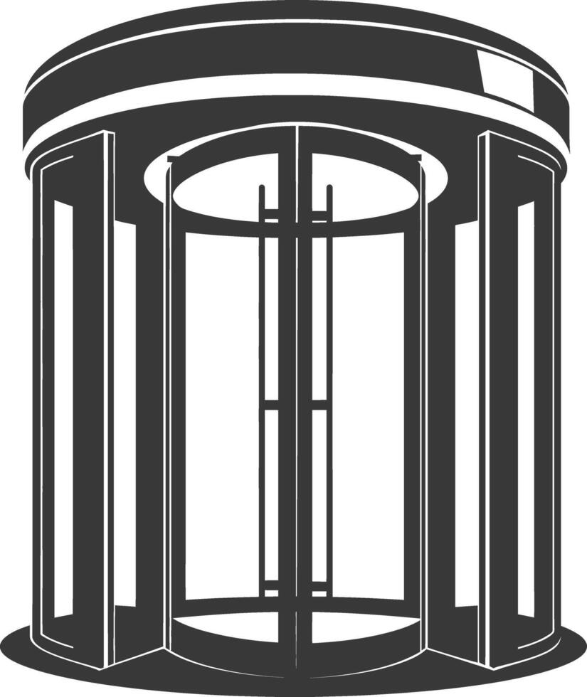 silhouette revolving door black color only vector