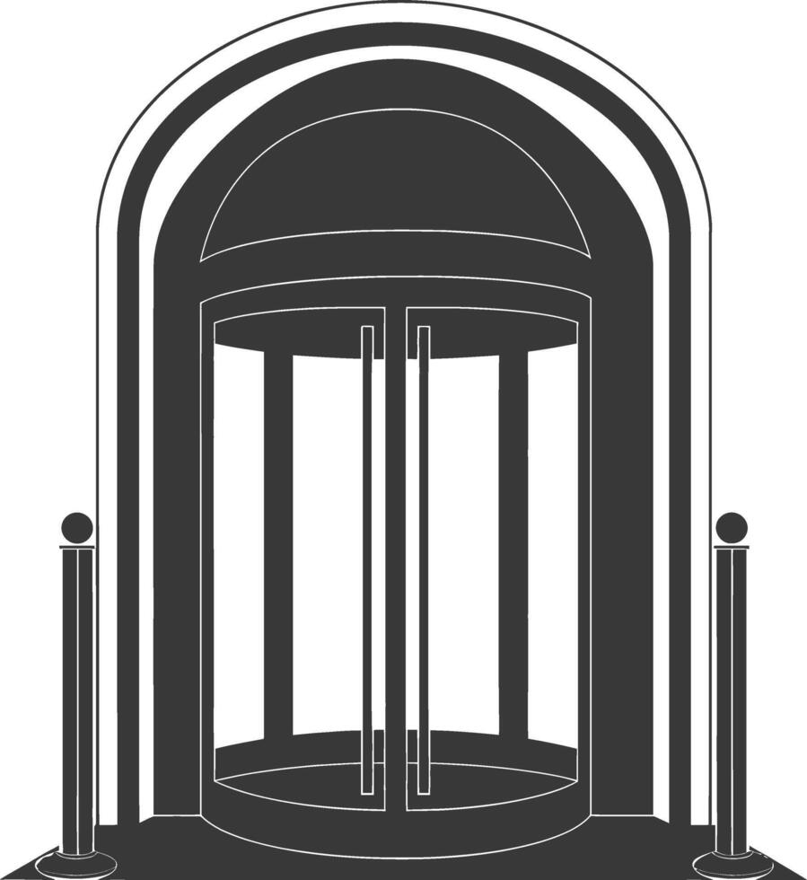 silhouette revolving door black color only vector
