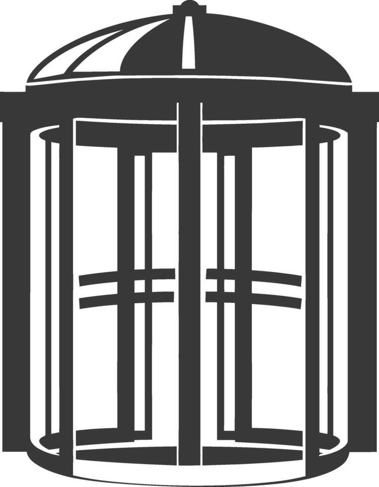 silhouette revolving door or turnstile door black color only vector