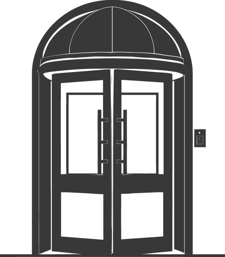 silhouette revolving door black color only vector
