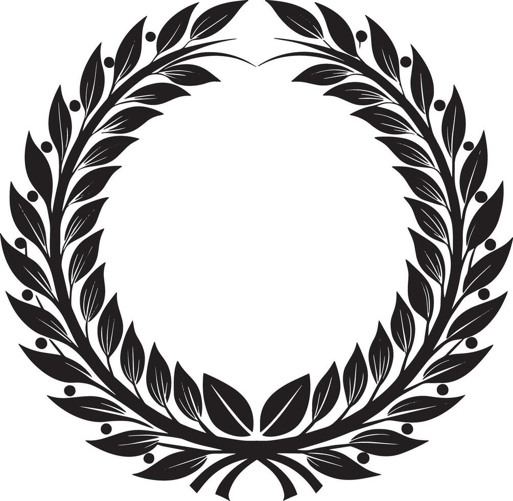 laurel wreath illustration black and white vector