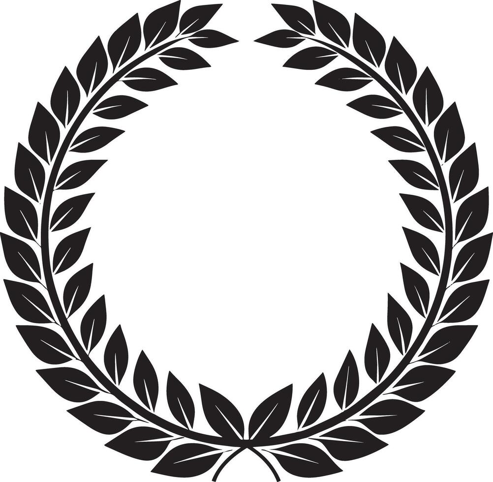 laurel wreath illustration black and white vector