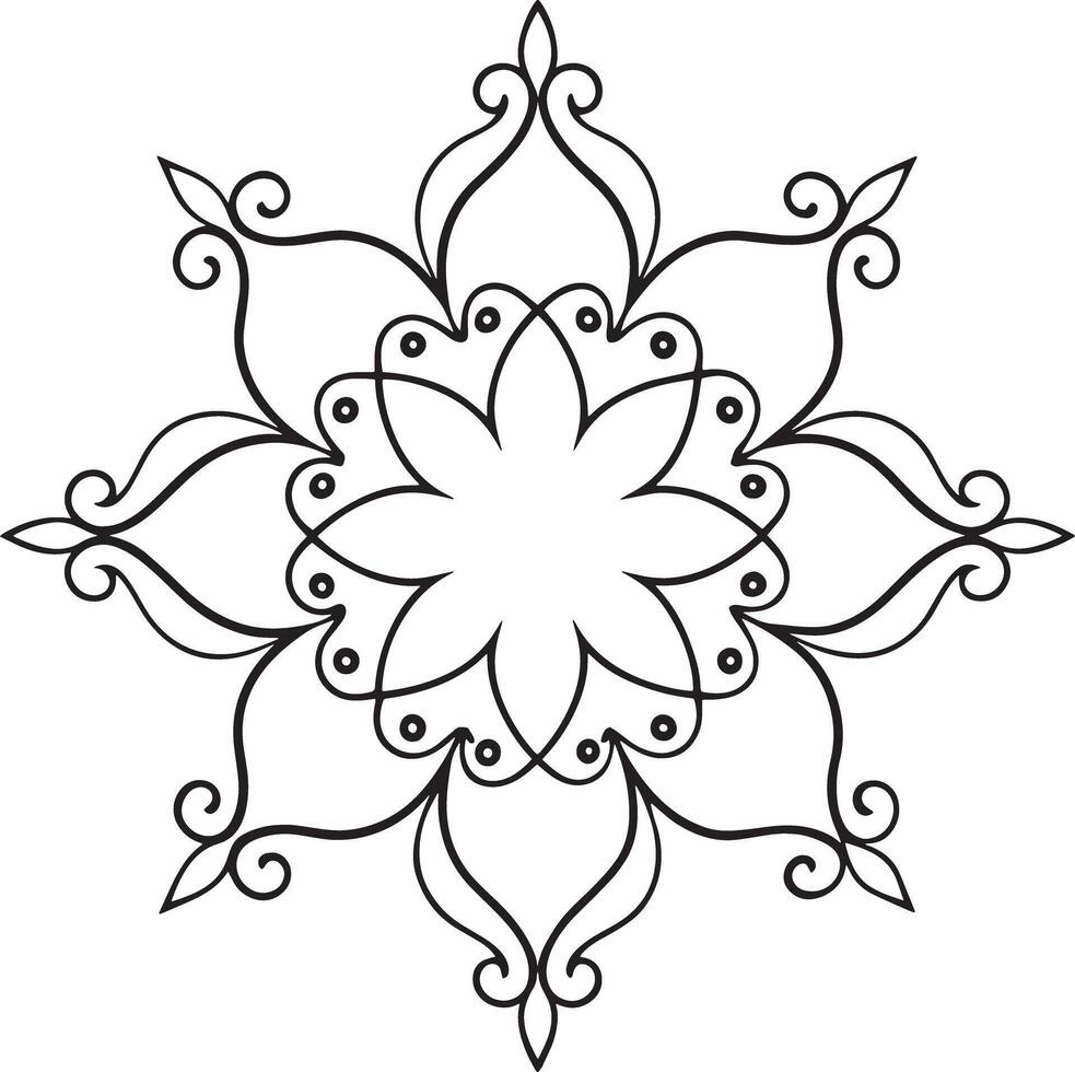 frame with floral ornament illustration black and white vector