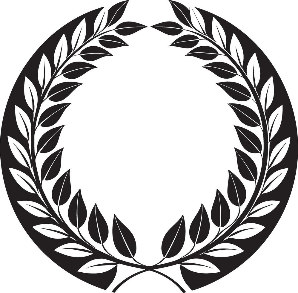 laurel wreath illustration black and white vector