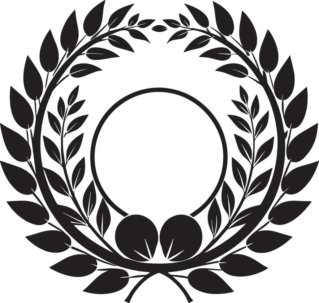 laurel wreath illustration black and white vector