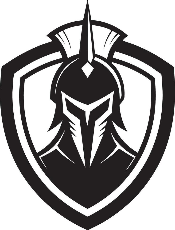 Spartan Warrior Logo With Helmet and Shield for Decor Tshirt Tattoo vector