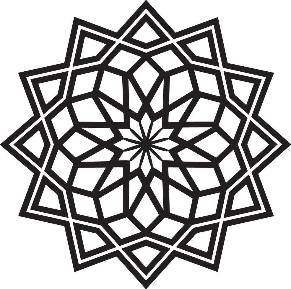 abstract geometric ornament design black and white illustration vector
