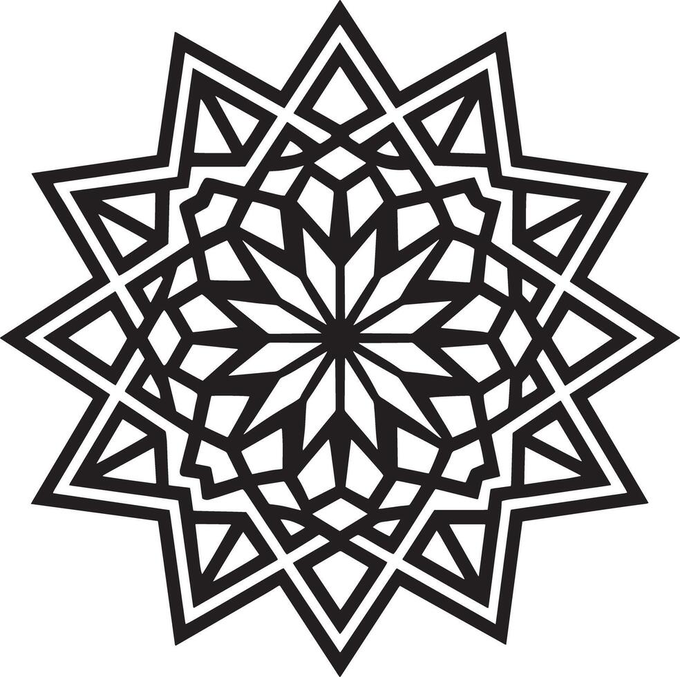 abstract geometric ornament design black and white illustration vector