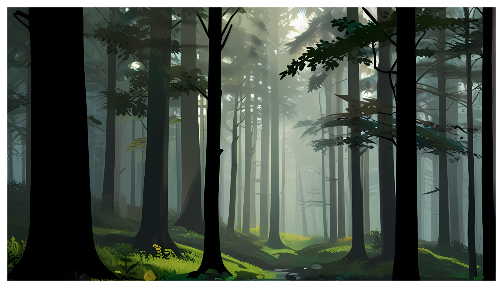 View of Trees in the Forest with a Natural Theme png