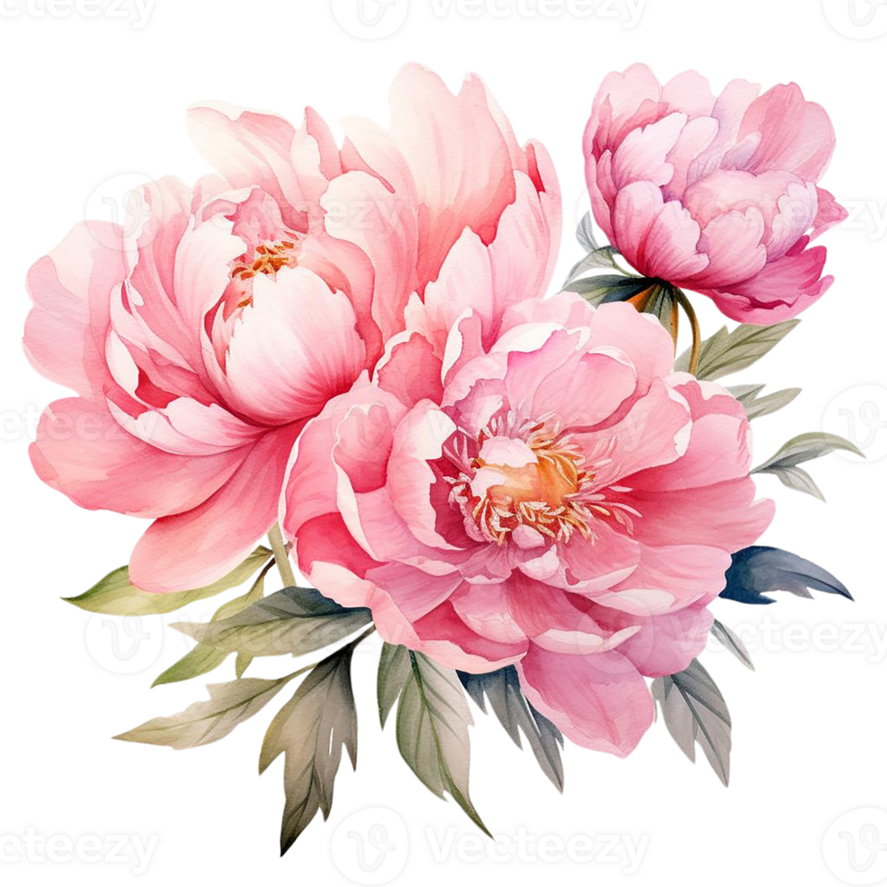 Beautiful flower watercolor isolate transparent background. png
