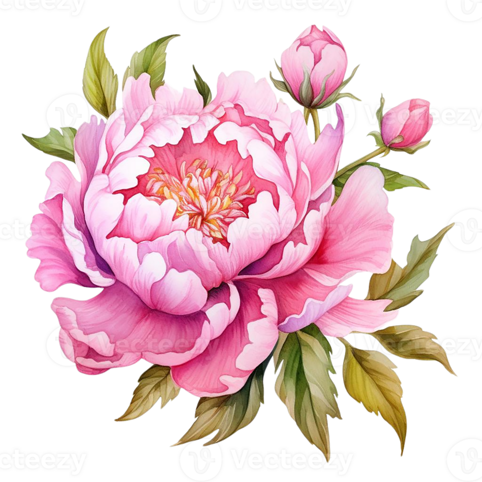 Beautiful flower watercolor isolate transparent background. png